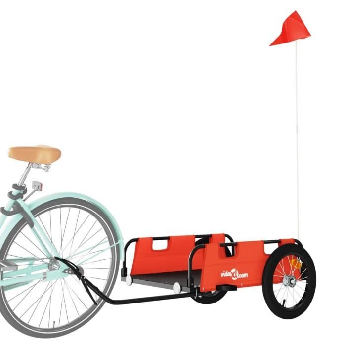 VidaXL Remorque de vélo cargo orange tissu oxford et fer 94166