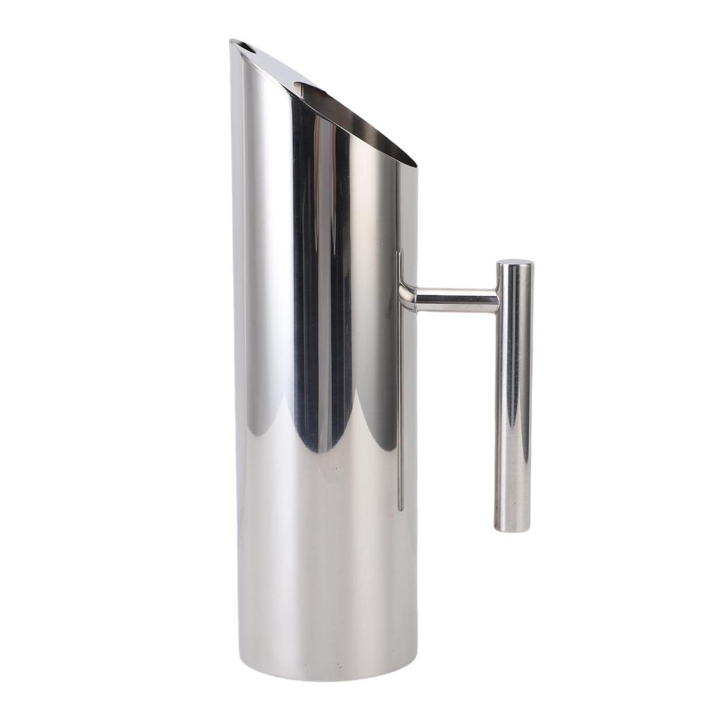 304 Stainless Steel Water Pitcher Jug 1.5L Modern Pitcher with Handle Beverage Container for Iced Hot Tea Juice Coffee