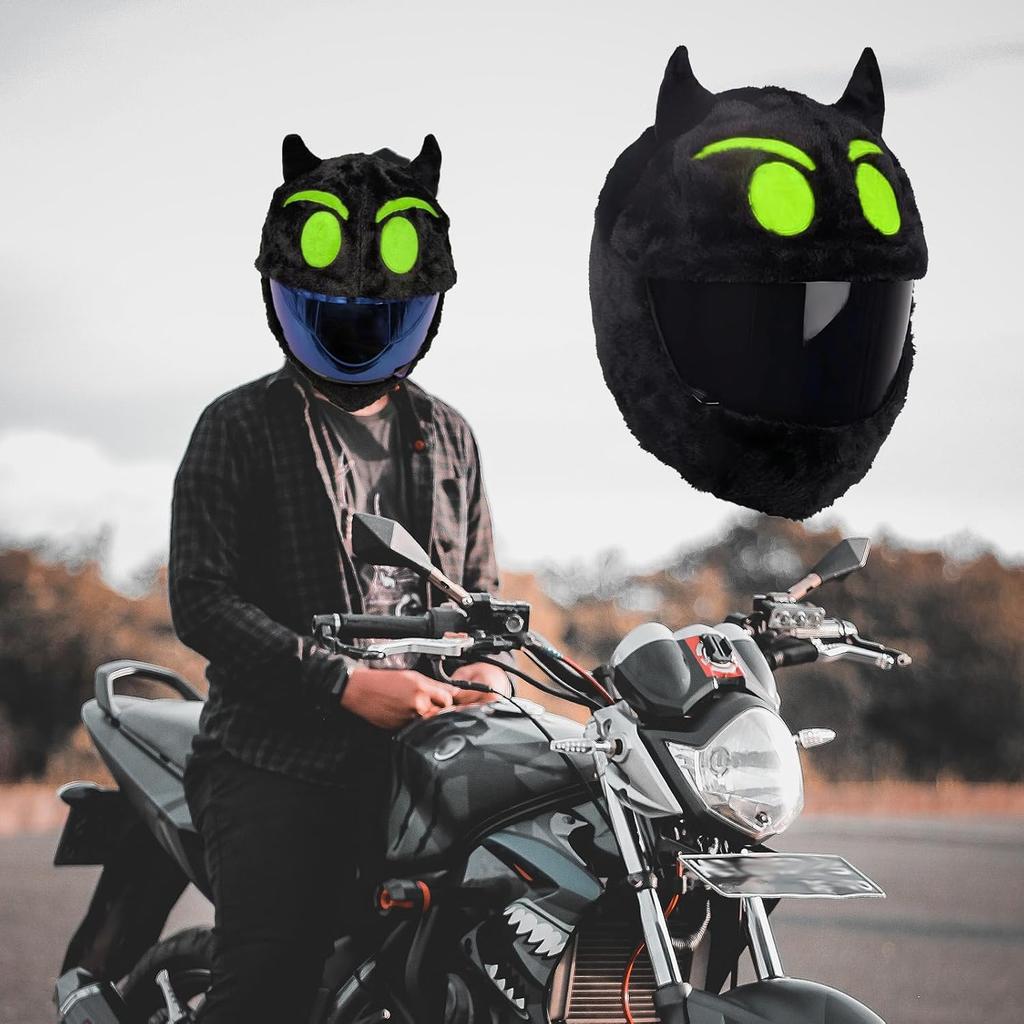 1 PC Motorcycle Helmet Cover, 40 cm x 28 cm x 26 cm Little Devil Halloween Festive Atmosphere Decorative Soft Fabric Cover, Modification Accessories,