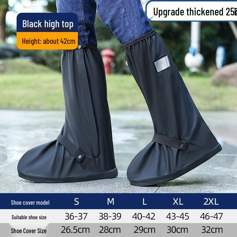 Men's & Women's Waterproof Non-Slip Thick Rain Boots with High-Top Shoe Covers