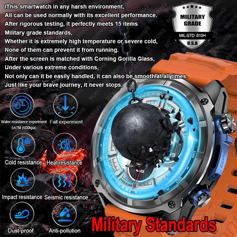 New Military GPS Smart Watch Men Offline Map 860 mAh Battery 4GB Memory 5ATM Waterproof Swimming Sapphire Screen Smartwatch