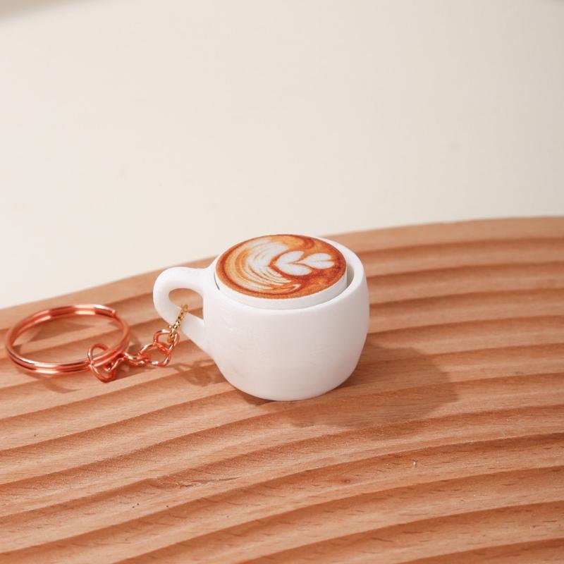 Portachiavi Adorabile Tazza da Caffè con Meccanismo a Pressione per Alleviare lo Stress per il Rilassamento Durante il Lavoro o lo Studio Realizzato in Resina e Lega Premium