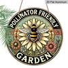 2D Flat, 1pc Vintage Bee & Floral Metal Wall Art Sign - Rustic Pollinator Garden Round Aluminum Plaque, Perfect for Garden, Yard, Patio, Porch