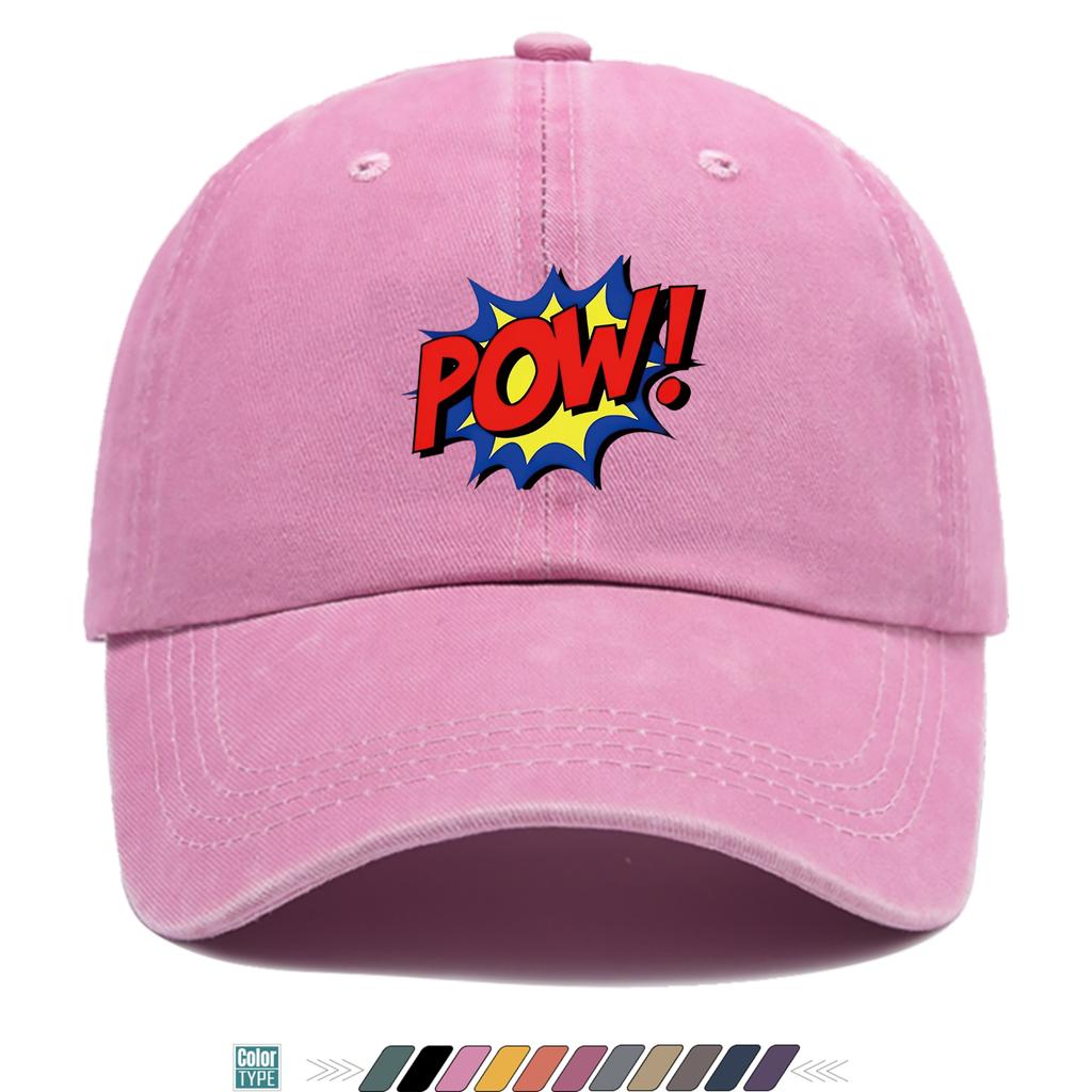 Pc American Retro Comic Book Style POW Print Baseball Cap Trucker Hat Comfortable Breathable Fashionable Beautiful Cartoon Ga