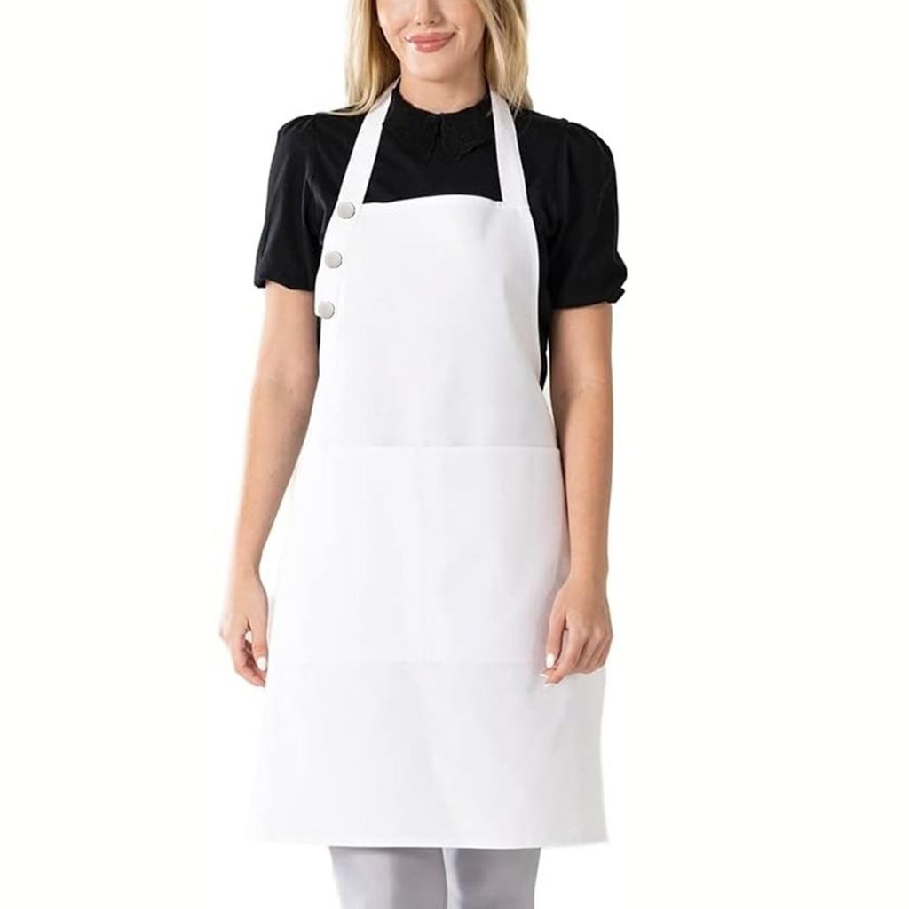 Half Apron Neutral Polyester Kitchen Work Apron With Adjustable Neck Strap Suitable For Restaurant Kitchen