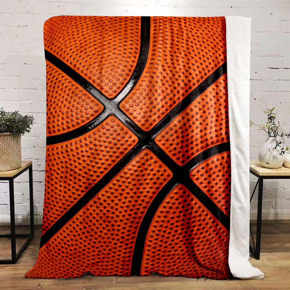 Basketball Texture Pattern Design Blanket Flannel Blanket for Bedroom, Living Room, Sofa, and Nap Sofas.
