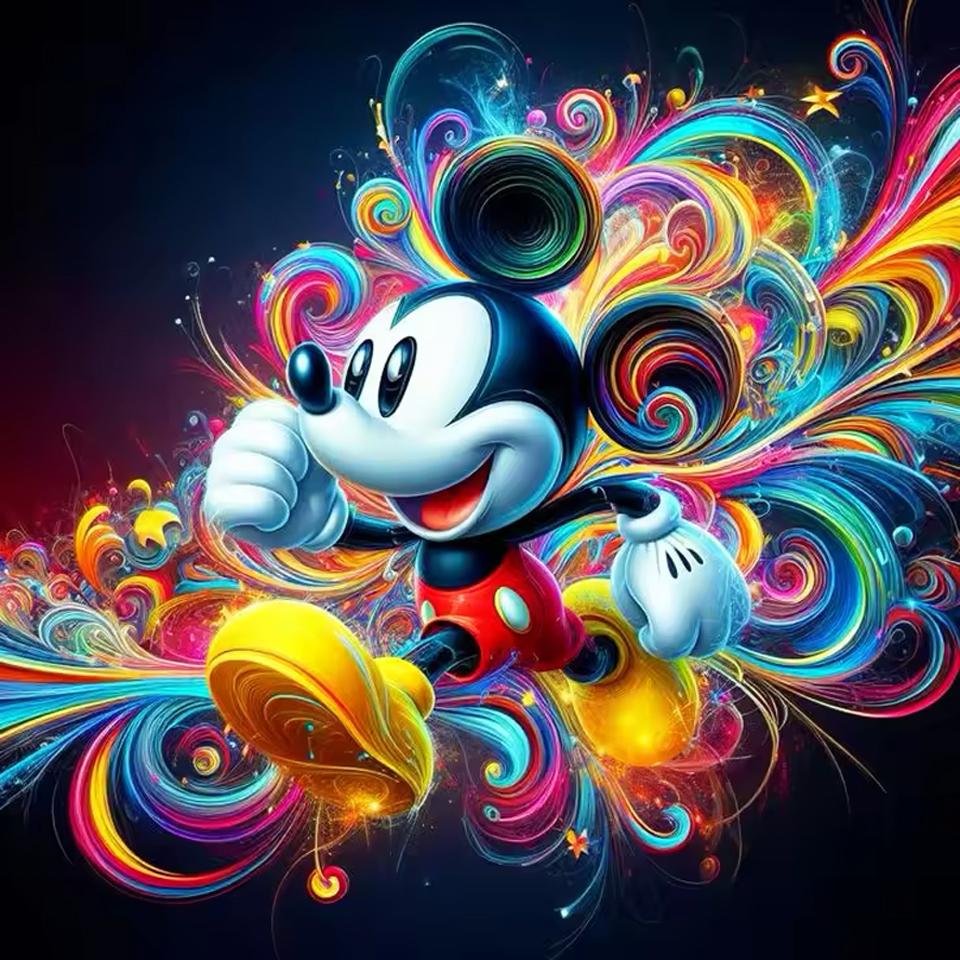

Disney Mickey Diamond Painting Kit 5D DIY Diamond Embroidery Cross Stitch Handmade Art Gift Crafts Home Decor Round 20x20cm