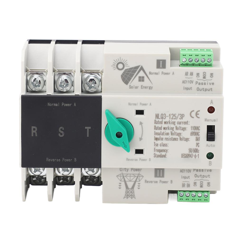  Power Automatic Transfer Switch PV Inverter 3P Efficient Power Timer Automatic Transfer Switch 