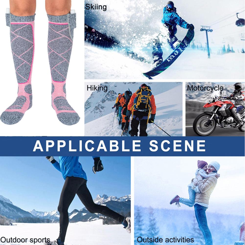 Electric Foot Warm Socks 3.7v Battery Heating Socks Elastic Comfortable 3 Modes Adjustable for Fishing Camping for Hiking Skiing
