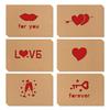 Foldable Kraft Thank You Cards Set: 6 Valentine's Day Greeting Cards with Envelopes