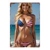 D Flat Pc Metal Sign WomenS Swimwear Themed On The American Flag Flat Printed Iron Plaque Square Iron Wall Art X Inc