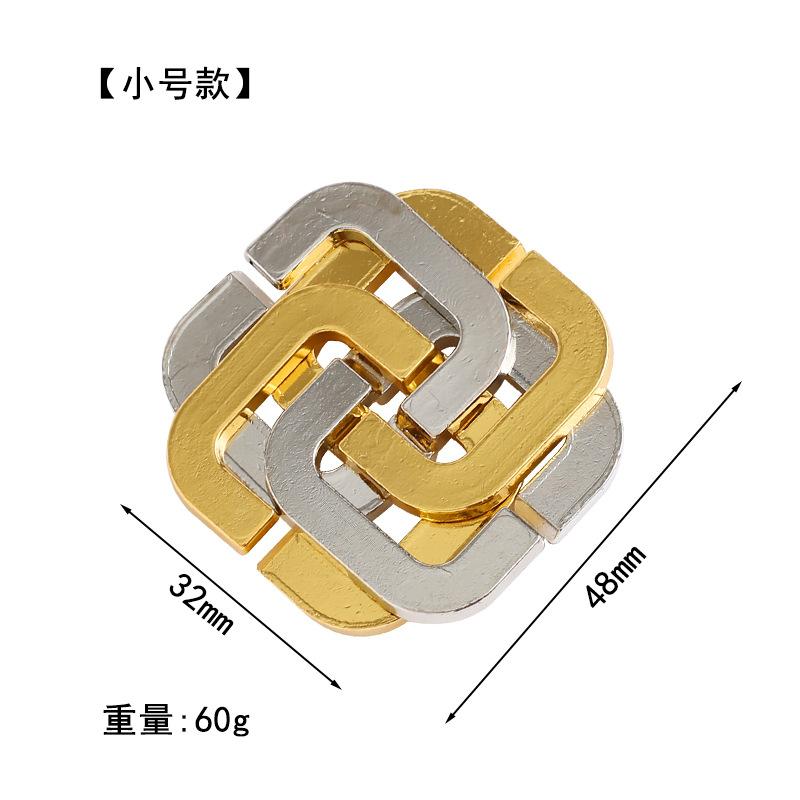 Puzzle Zinc Alloy Intelligence Unlocking Ring Unlocking Set, Nine-Link Educational Toy, Kong Ming Luban Lock Mechanism Box