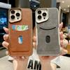 Card Pack Insert Card Leather Texture Phone Case for iPhone 17 16 15 14 13 12 11 Pro Max Solid Color Shockproof Bumper Cover