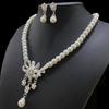 European and American Niche Pearl Bride Necklace Women's Earrings Two-piece Set Simple Dress Wedding Accessories Set Wedding Accessories