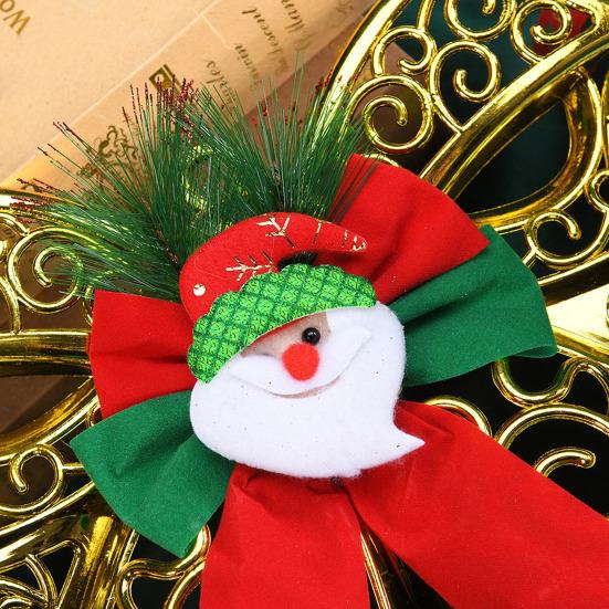 Julgransprydnad i form av rosett Plastrosett med klocka Hängande dekoration för julgran för helgträd, festdekor