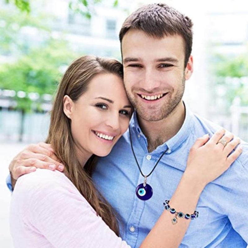 Fußkettchen für böse Augen Perlenkette Glücksbringer Kabbala zum Schutz Amulett Armband Türkisch Blaues Auge Armband