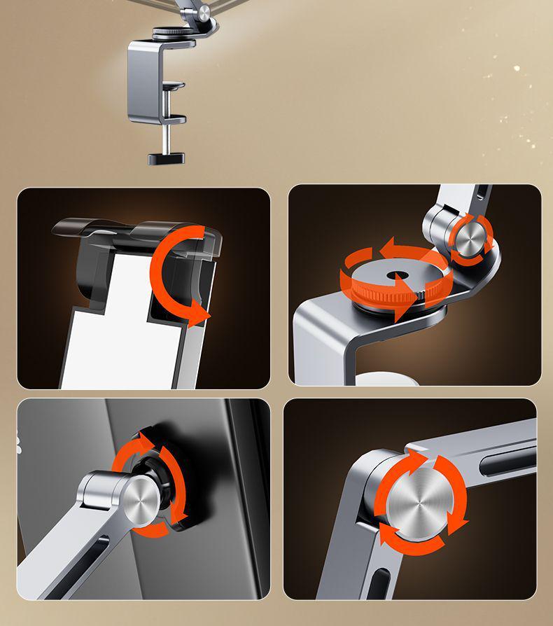 Aluminum Adjustable Tablet & Computer Stand with Rotatable Articulating Arm