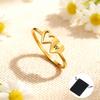 Customized Name Initial Double Heart Ring Stainless Steel A-Z Letter Couple Ring Simple Fashion Constellation Ring Couple Gift