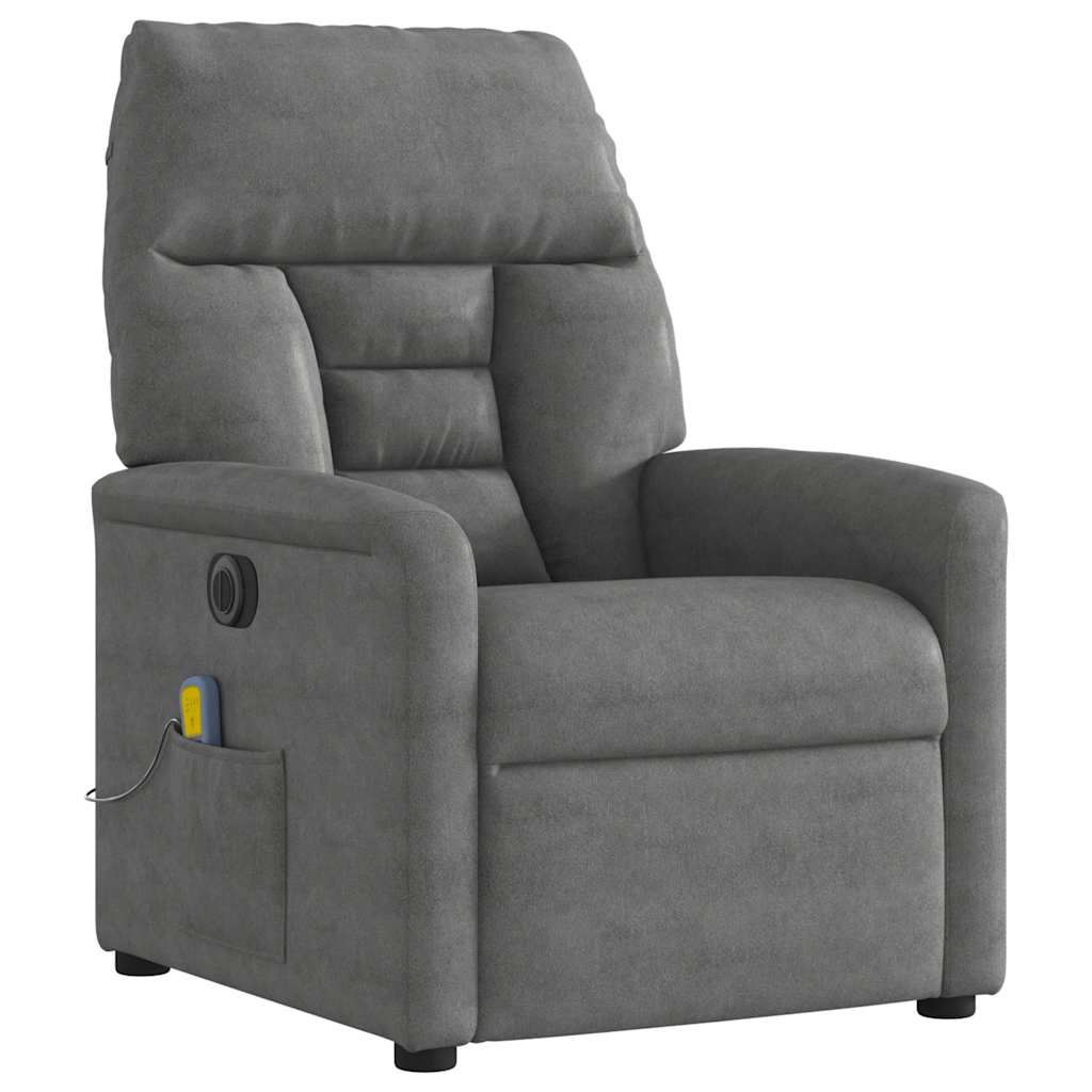 Electric Massage Chair Dark Grey Microfiber Fabric