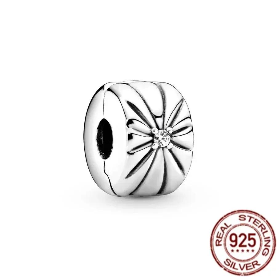 Starfish Shell Clip Charms Heart & Pavé Clip Fit Original Copper Beads For Women Necklace Bracelet Diy Jewelry Gift