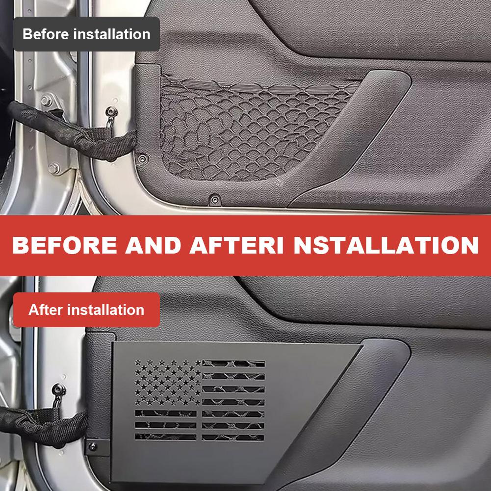 2Pcs Metal Front Door Storage Box Wear Resist Door Side Insert Organizer Door Storage Pockets for 2007-2018 Jeep Wrangler