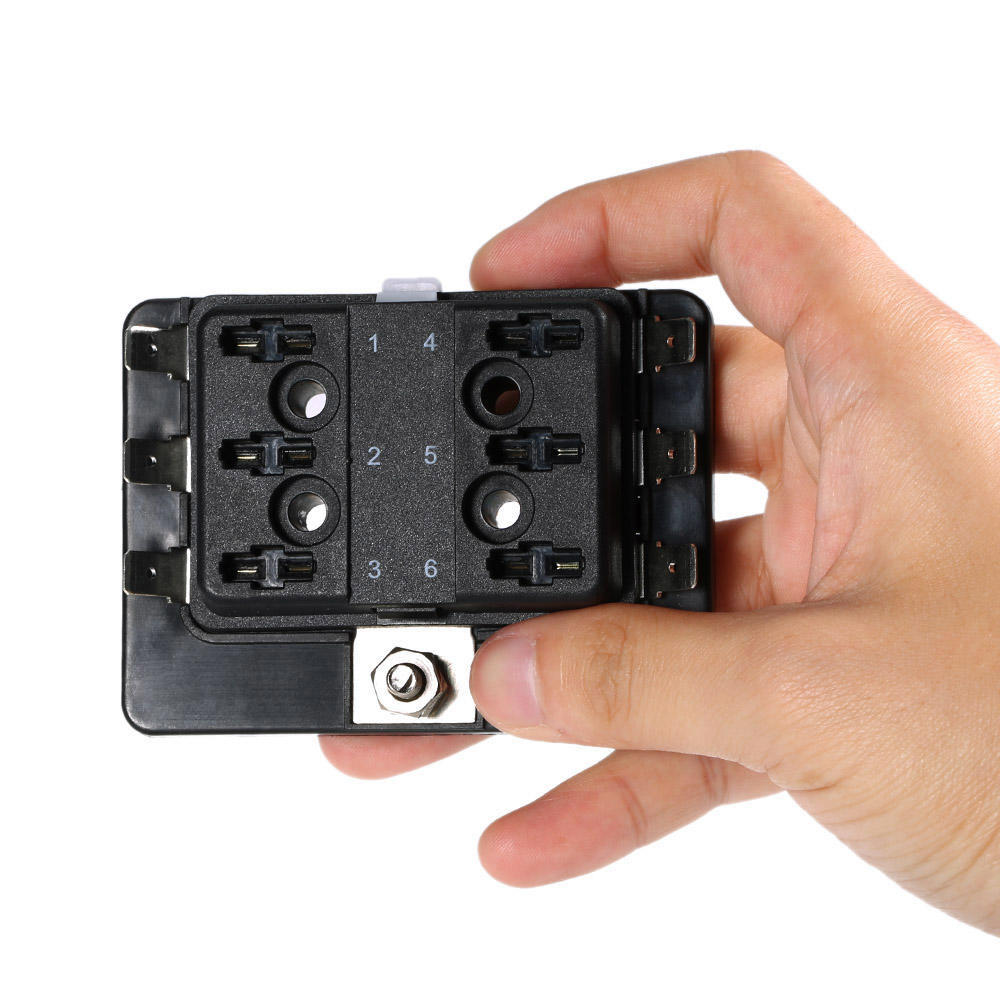 6-vägs minibladssäkringsboxhållare APM ATM 5A 10A 25A för bilbåt Marine Trike 12V 24V