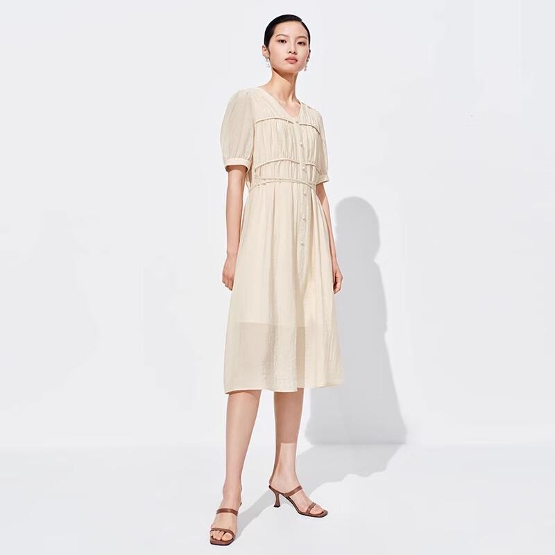 Sweet Basil Women's V-neck A-line Midi Dress