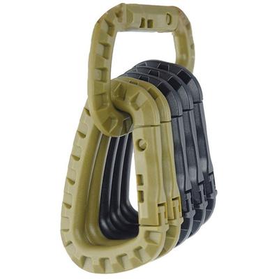 4-teiliges taktisches Karabiner-Set aus Kunststoff und Stahl, Schnellhaken, Gurtband, Grimlock-Schloss, Schlüsselanhänger, Schlüsselanhänger, Outdoor-Rucksack, Karabiner-Schnalle