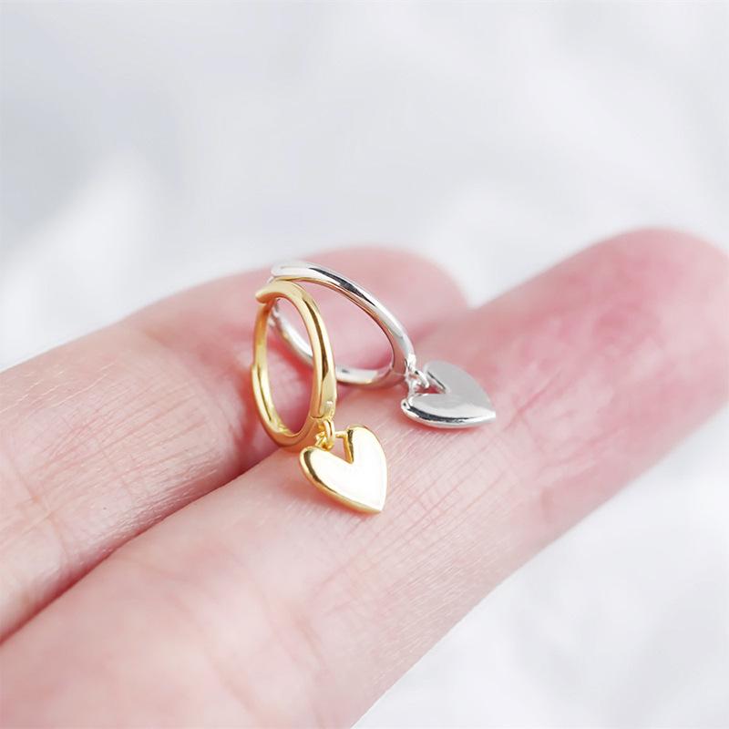 Xiaomi 925 Sterling Silver Heart Tassel Earrings Charm Women Gold Plated Smiple Fine Jewelry Prevent Allergy Party Accessories Gifts
