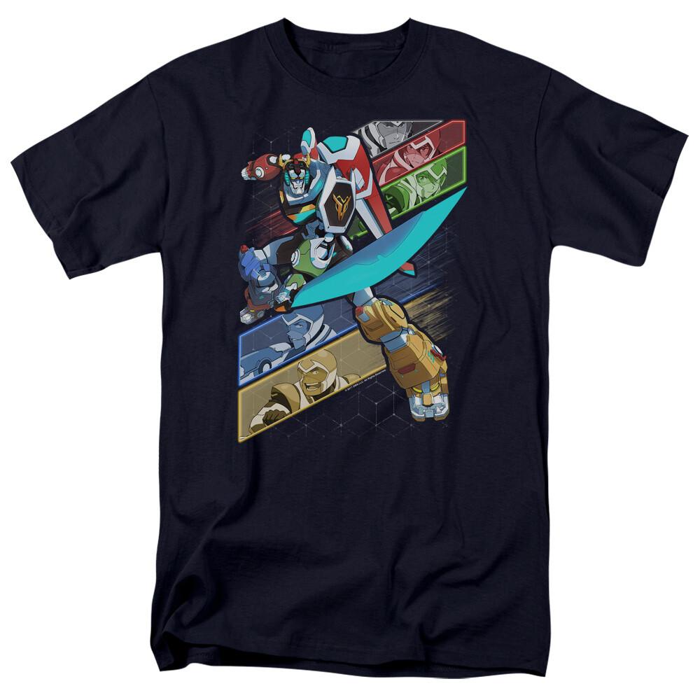 

Voltron Legendary Defender Crisscross T Shirt Mens Licensed Cartoon Navy XL