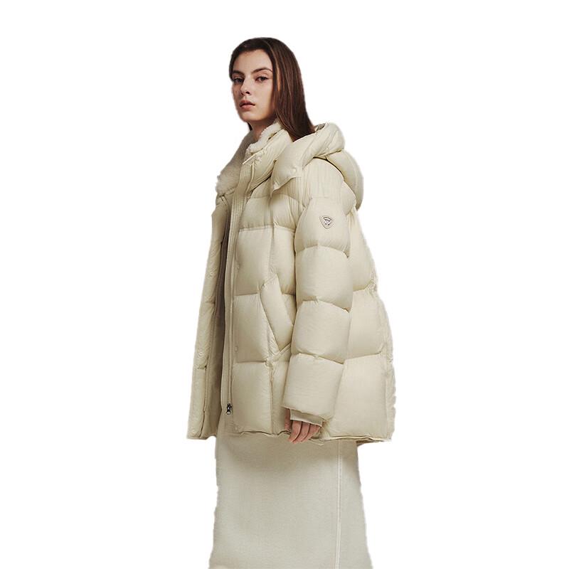 Tanboer Women's Brownie Detachable Hood Long Down Jacket