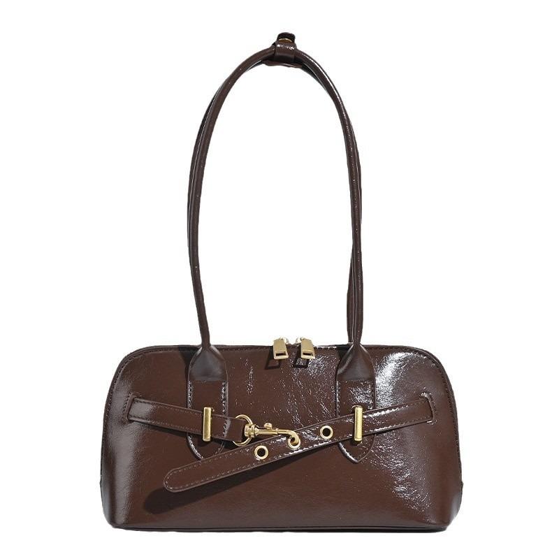 Autumn and Winter New Simple Retro Armpit Bag Women's Niche Bowling Bag Handbag Versatile Casual Shoulder Bag