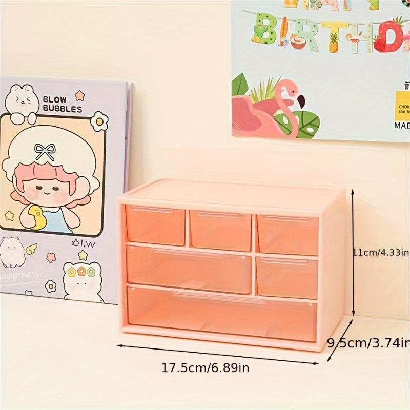 6-compartment Drawer-style Table Storage Compartmentalized Dressing Table Storage Rack Small Items Desktop Storage Box