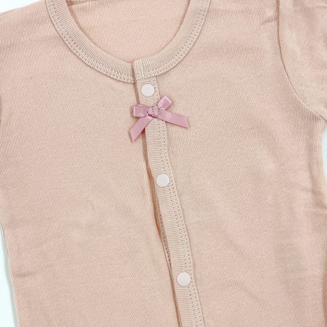 Baby Clothes Short Front Set of Floral [Chuckle Baby] Rompers, Sleeves, Opening, 3, Girls, Rabbit, Pattern, Plain, 80cm, T2112E-80-20