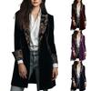 Casaco Jacket Midi Patchwork Colorido de Manga Comprida Feminino Roupa Exterior Casual