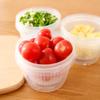 Round Double-Layer Sealed Fresh-Keeping Box for Scallions, Ginger, Garlic with Drain