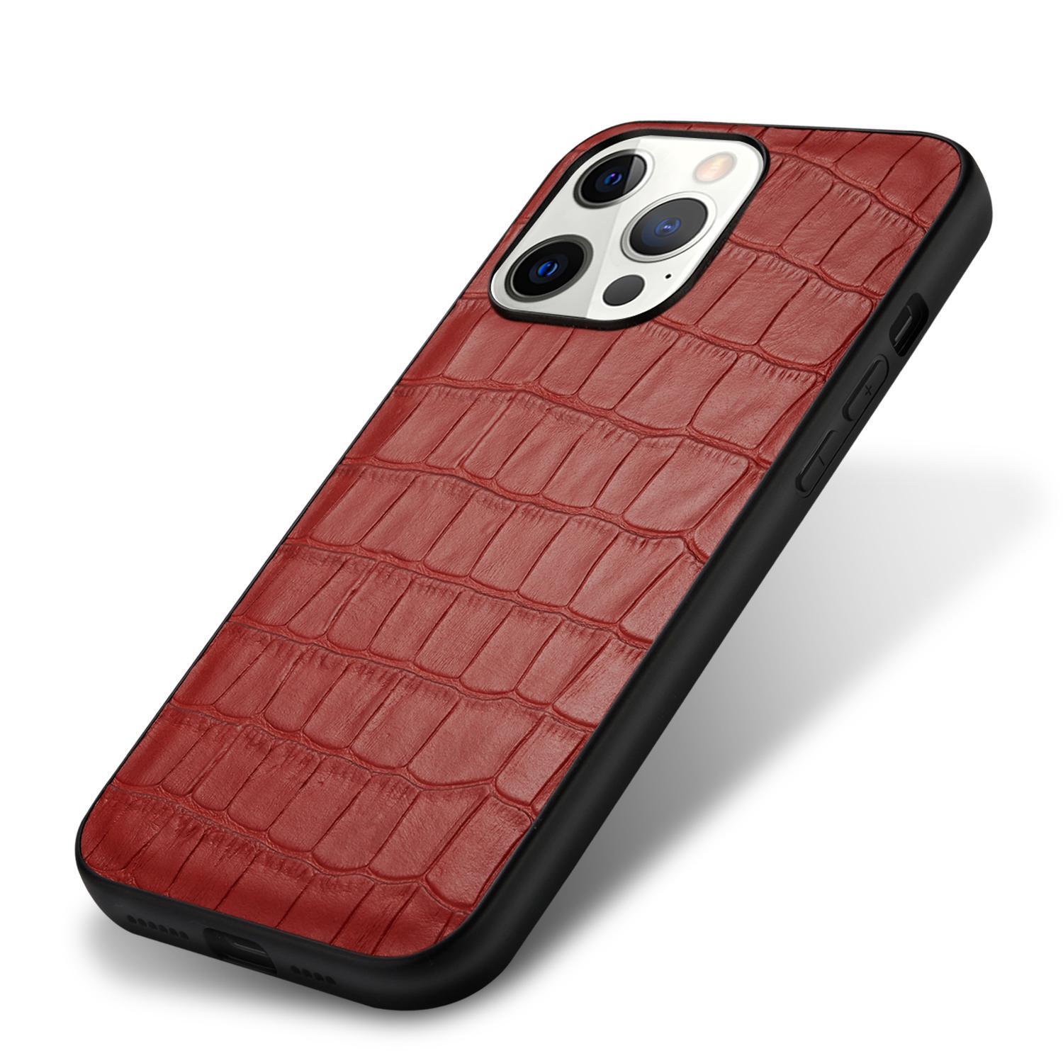 

Роскошный Чехол из Натуральной Кожи Крокодила Для iPhone 15 16 14 13 11 12 Pro Max 7 8 Plus X XR XS Ударопрочный Чехол For iPhone 11 красный