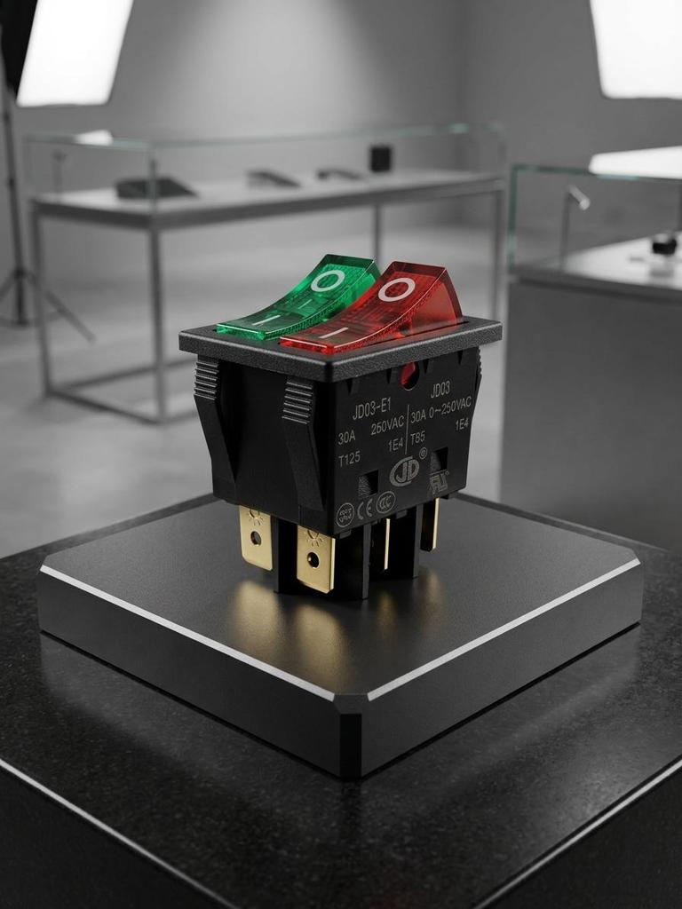 KCD3 Dual Rocker High Current Switch for Griddles/Heaters, 30A/50A, 125V/250V