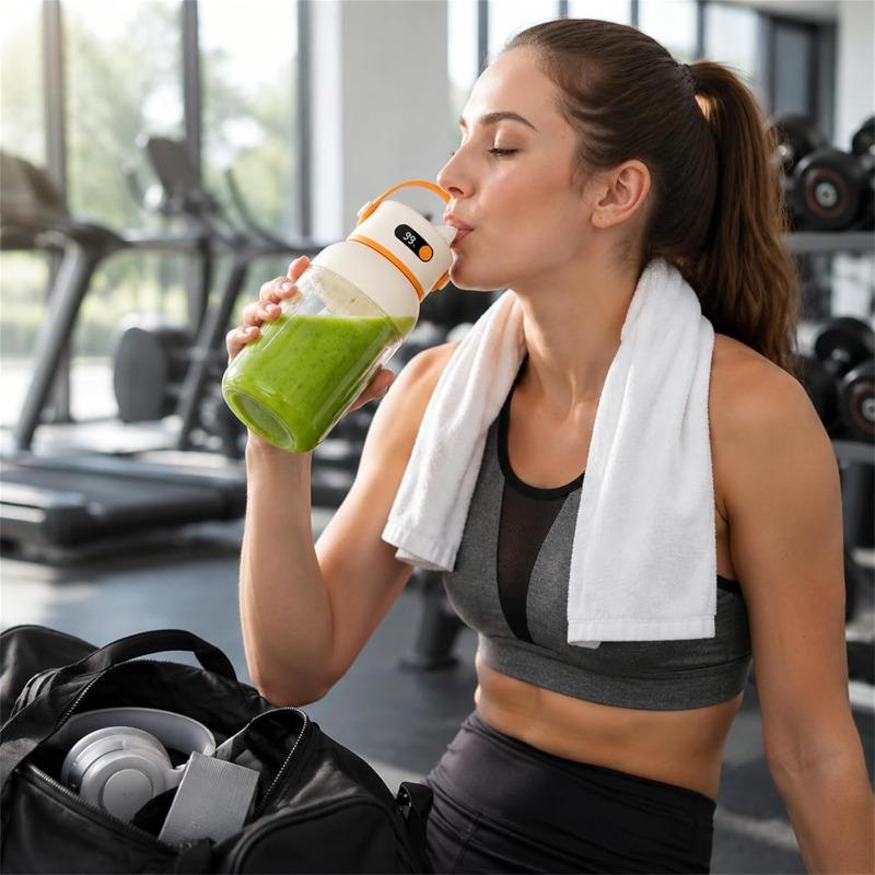 Portable Electric Juicer Cup with Zero Cord Hassle, Rechargeable Personal Blender for Smoothies & Protein Shakes, Portable Blender Cup for Gym,