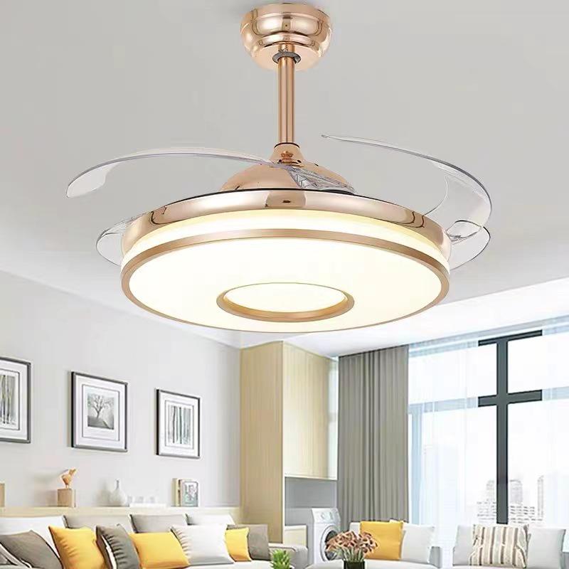 42-Inch LED Ceiling Fan with Invisible Blades for Restaurant, Living Room, Bedroom - Enhanced Airflow