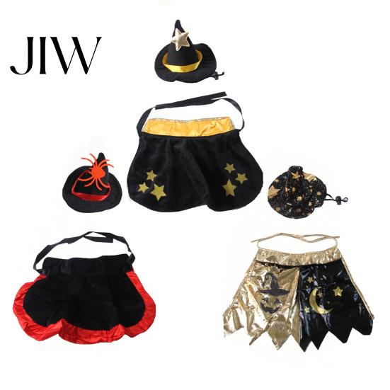 Pet Costume for Running Dogs 1 Set Halloween Cat Witch Costume, Black Cape And Wizard Hat, Moon Small Dog Outfit Star Cloak Pointed Hat