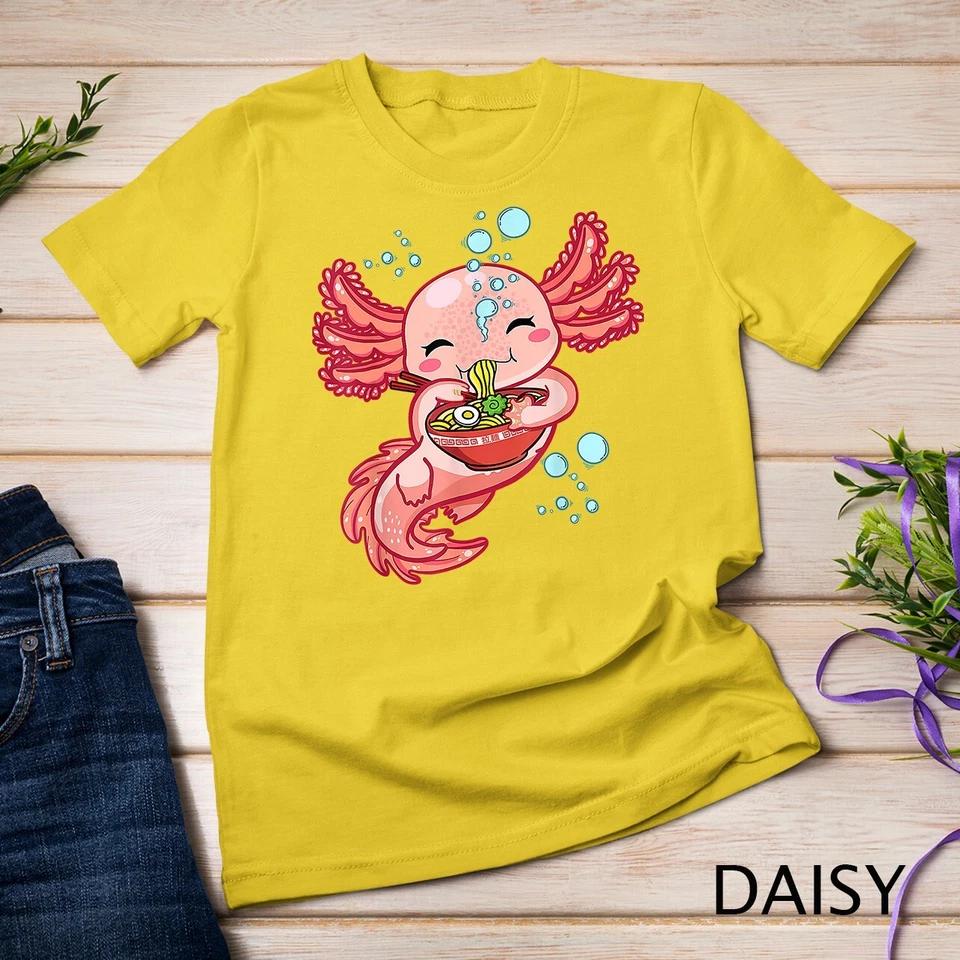 Kawaii Axolotl Ramen Teen Girls Kids Japanese Anime Lover T-Shirt Unisex T-shirt 4 M