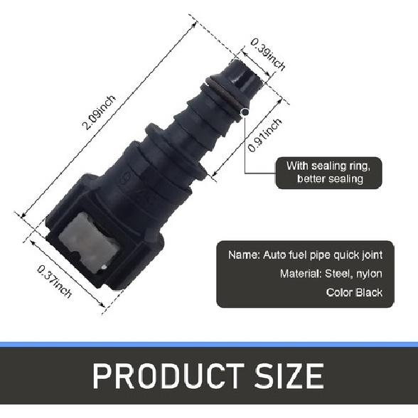 2 PCS Automotive Fuel Line Quick Connector, 9.49-ID8 Nylon 2 PCS #Straight