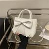 Sanfte Mode einfache Schleife Handtasche Frühling und Sommer neu einfarbig Schulter Umhängetasche Damentasche