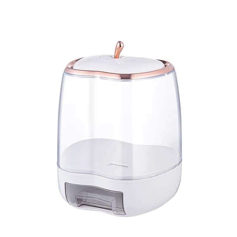 Grain Dispenser Grain Storage Box Transparent Moisture-proof Sealed Rice Jar Circular Kitchen Rice Bucket Insectproof Rice Tank