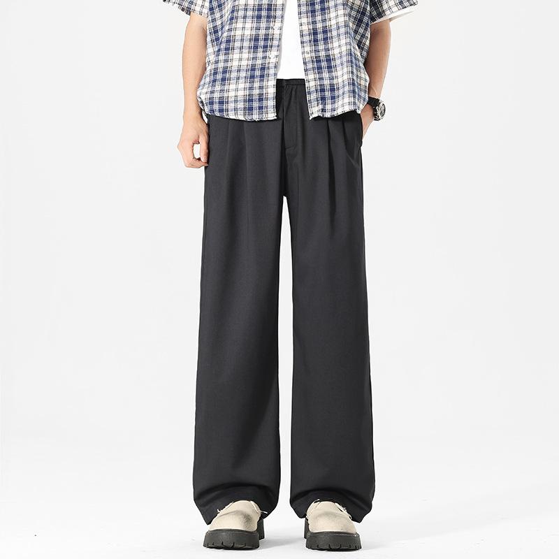 Modal cool casual pants summer thin new loose straight men's old money drape trousers