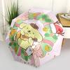 1pc Christmas Pompompurin Automatic Folding Umbrella - Portable 3-Fold Design with 8-Rib Iron Frame, Perfect Holiday Gift for Fans, Travelers, Everyda