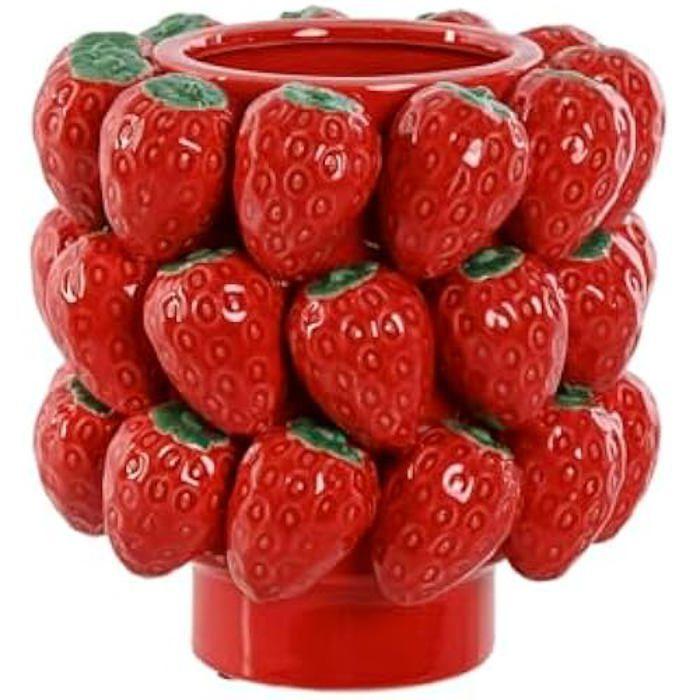 Centre de Table - HOME ESPRIT - Rouge - Multicolore - 20 x 20 x 21 cm - Fraises Tropicales