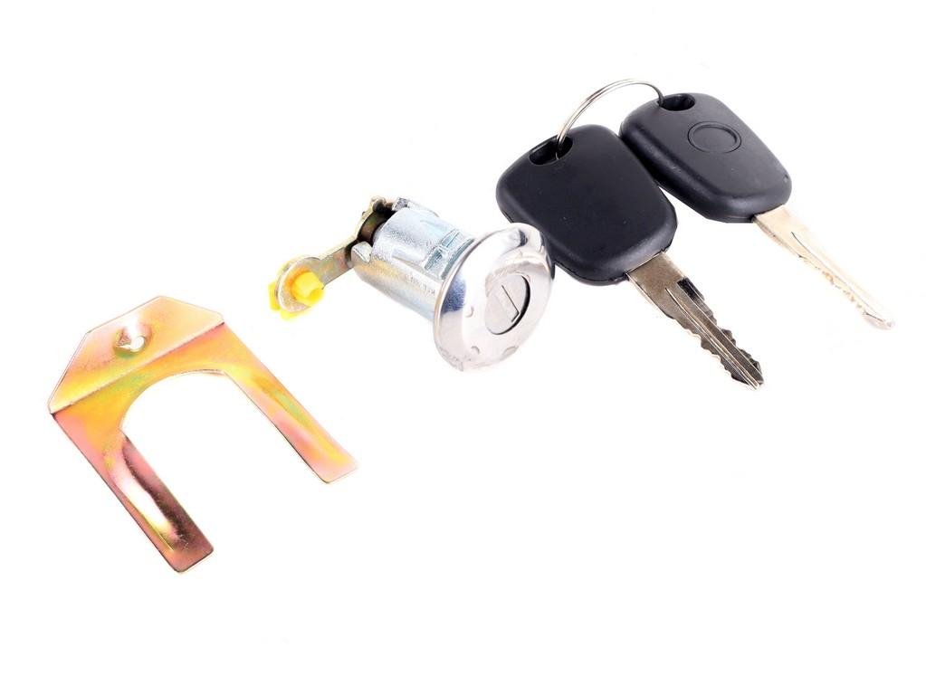 Door Lock Insert with 2 Keys - 1 Insert - Yellow Plastic Passenger Side
