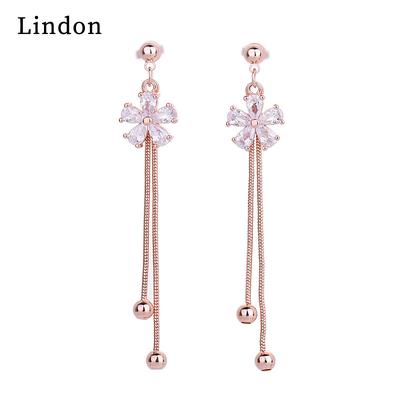 Lindon Women's Zircon Copper Alloy Earrings - Wedding Party Gift Pendant Earrings